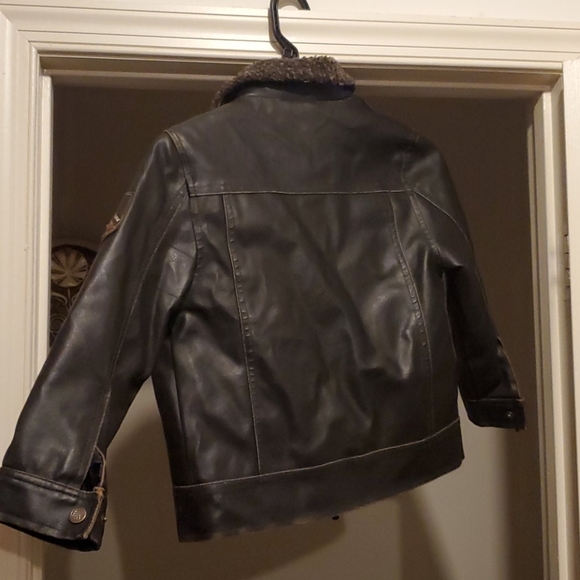 New Faux Leather Bomber Jacket - Picture 5 of 6